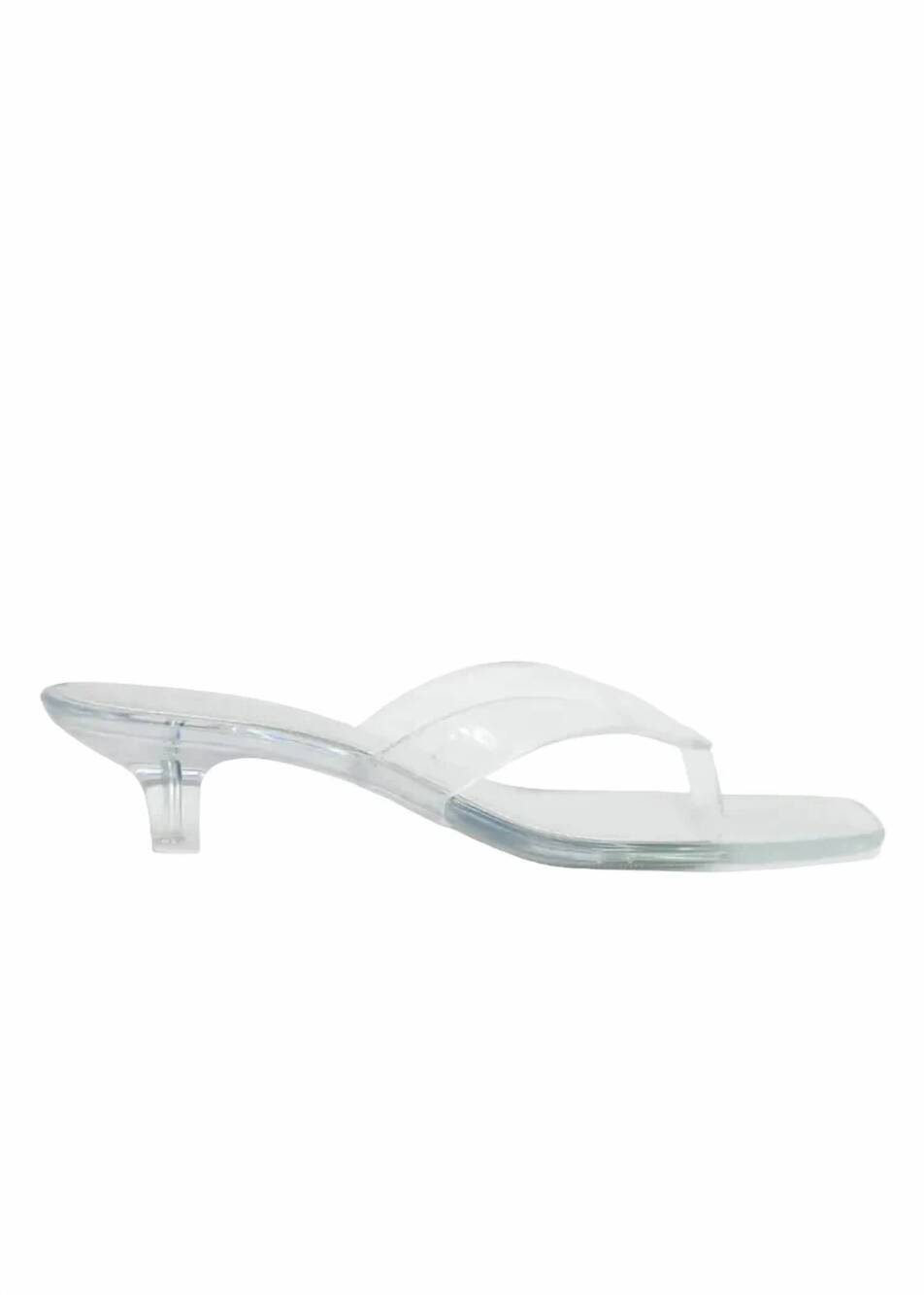 NEW STEVE MADDEN women's tracie thong strap kitten heels in clear